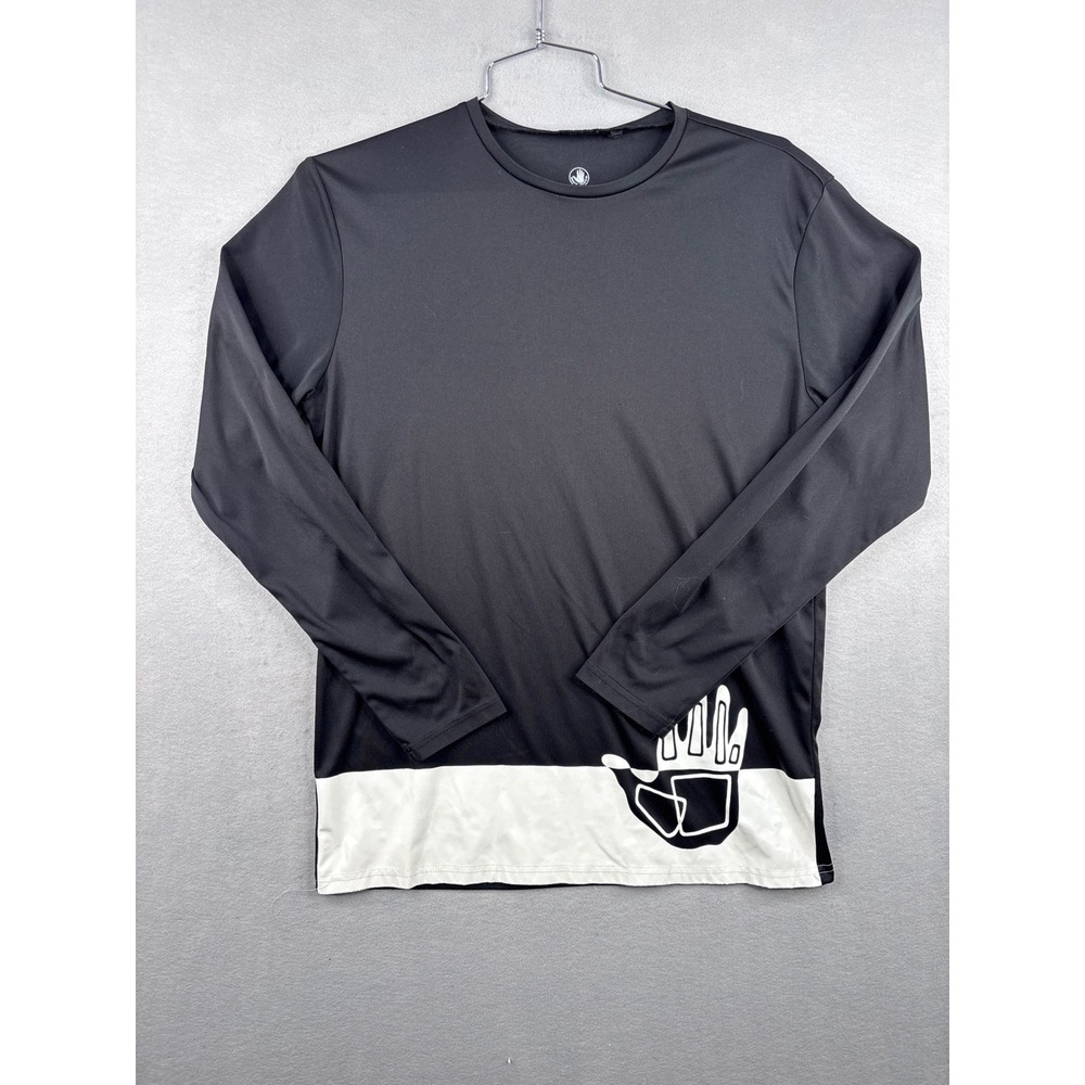 Body Glove Mens Rash Guard Long Sleeve UPF 50+ Black White Graphic Logo Size M